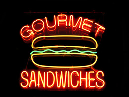Gourmet Sandwiches Neon Sign